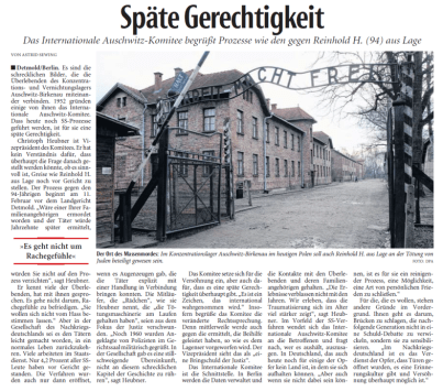 Neue Westfälische am Sonntag, 07.02.2016