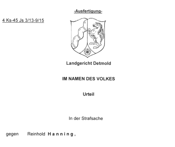 Urteil Hanning